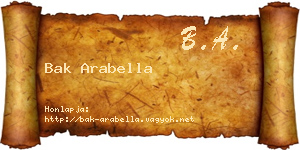 Bak Arabella névjegykártya